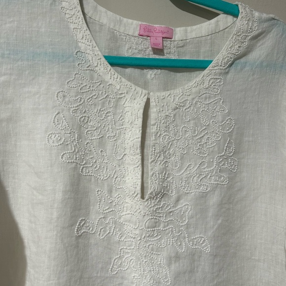Lilly Pulitzer Amelia Island Beaded Linen Tunic - Picture 4 of 6